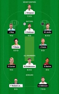 Dream11 Team for Middlesex vs Surrey - T20 Blast 2023.